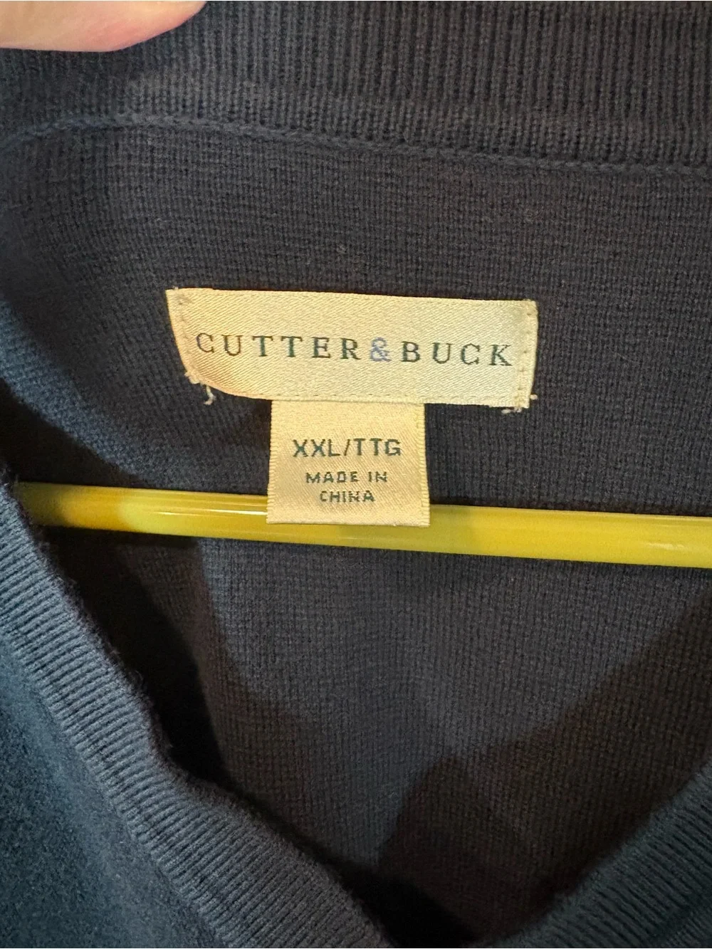 Cutter & Buck Men's V-Neck Sweater in Navy Blue